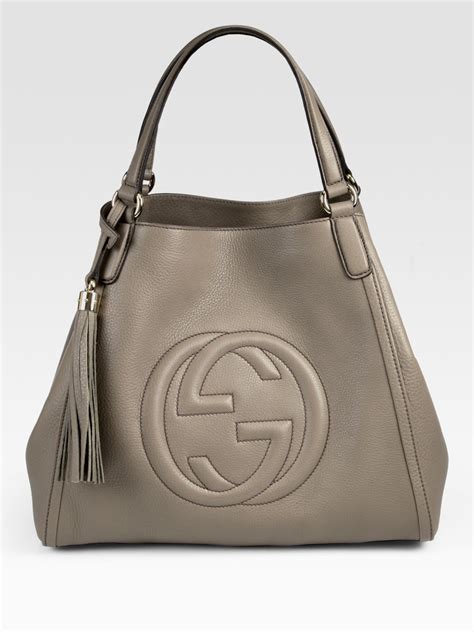 gucci soho grey|black Gucci soho tote.